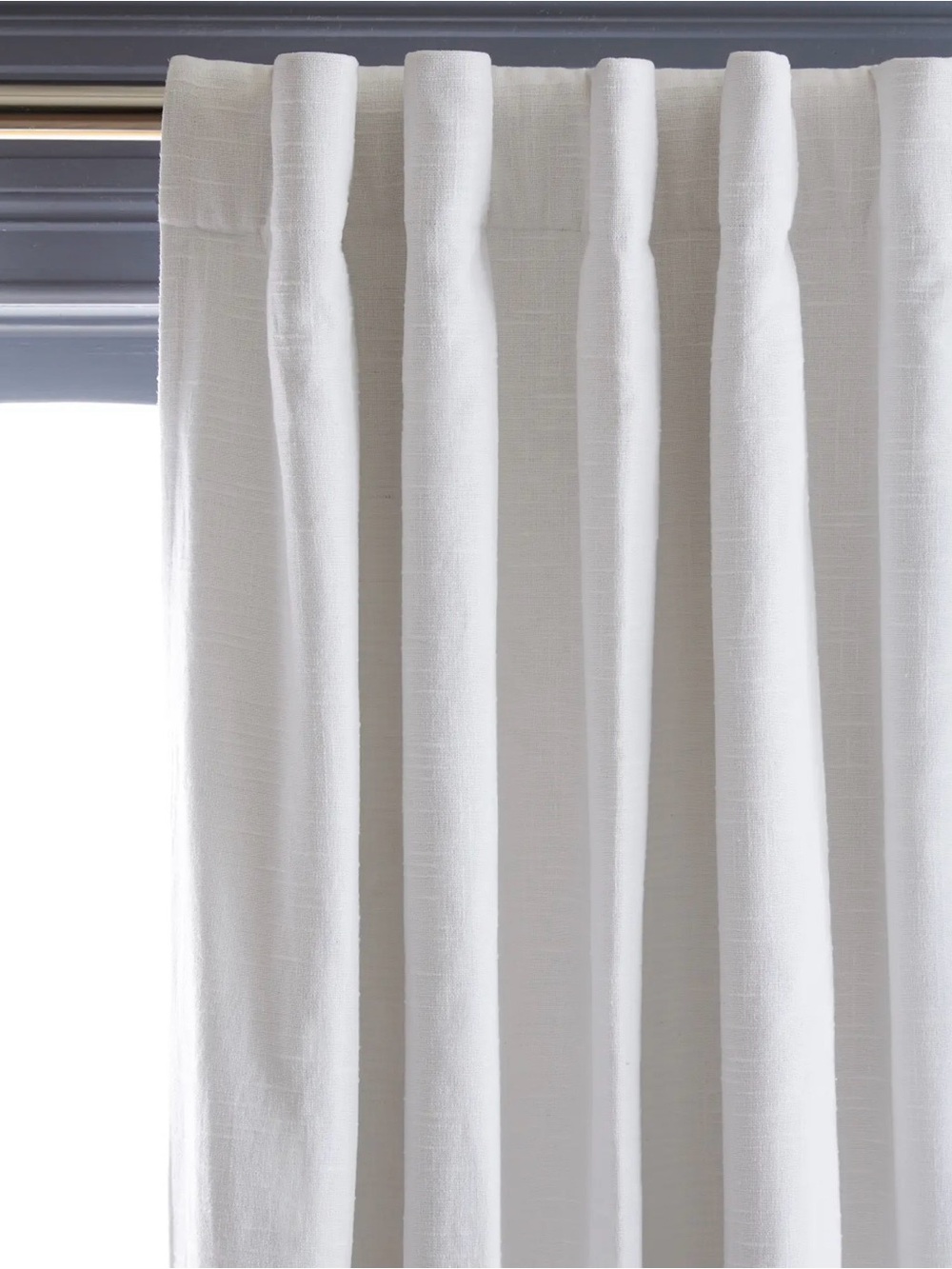 Quince Cotton Slub Texture Room Darkening Curtain Set of 2 panels- White- 48x96